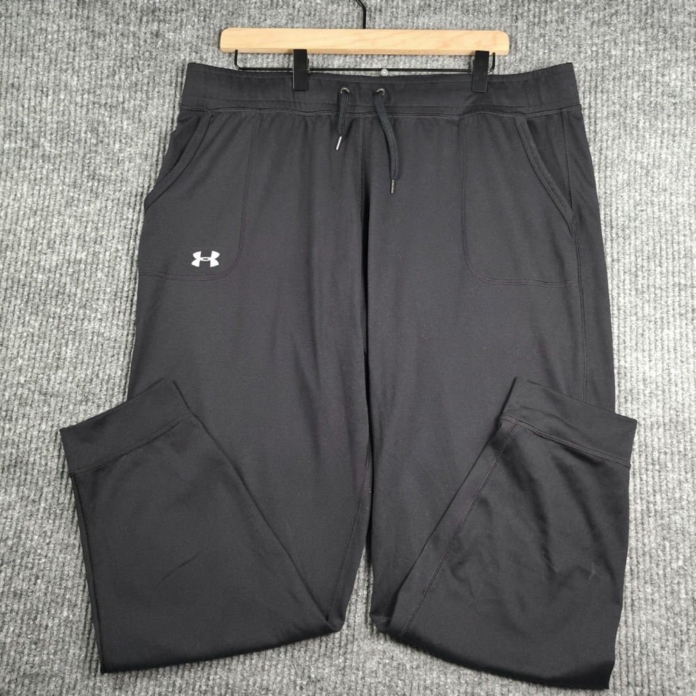 Under Armour Womens UA Tech Solid Pant Black Relaxed Joggers Sporty Athletic XL